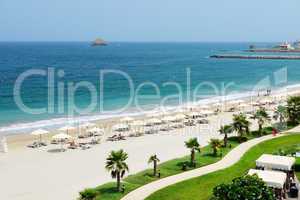 the beach at luxury hotel, fujairah, uae
