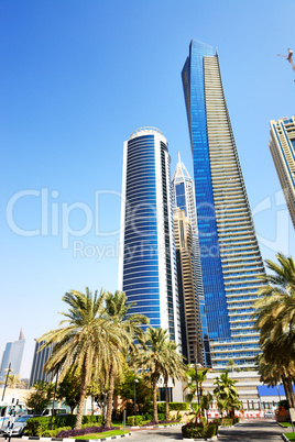 the modern skyscrapers in dubai city, uae