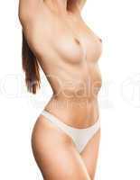 torso of a beautiful topless woman