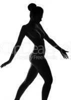 silhouette of a naked woman