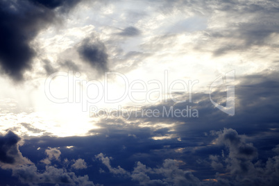 sky with clouds at summer evening