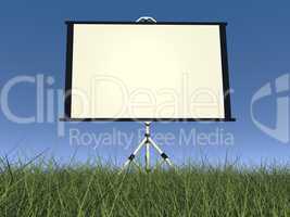 empty white projector screen - 3d render