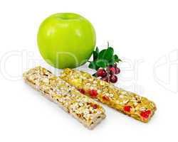 granola bar with lingonberries and apple