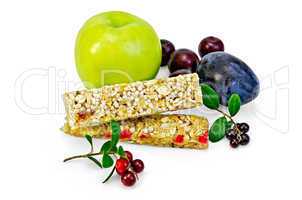 granola bar with lingonberries and fruit
