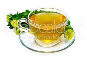 herbal tea with a bouquet of rhodiola rosea