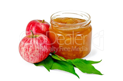 jam apple with apples and leaves