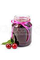 jam cherry in a glass jar