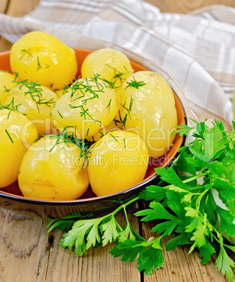potatoe boiled with dill and parsley