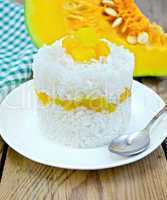 rice with pumpkin on board