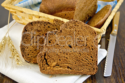 rye homemade bread with ears on board