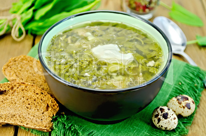 soup green of sorrel on the board