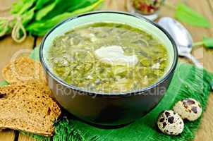 soup green of sorrel on the board