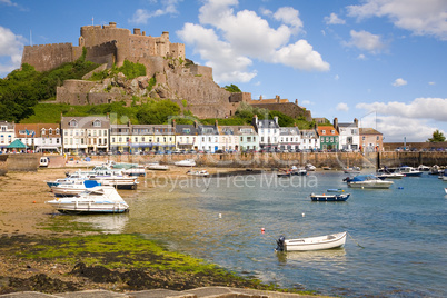 gorey and mont orgueil castle in jersey