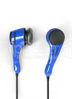 polycarbonate headphones, blue colored