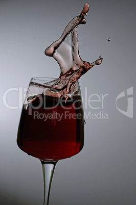 splashing red wine