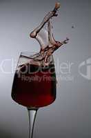 splashing red wine