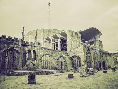 vintage sepia coventry cathedral