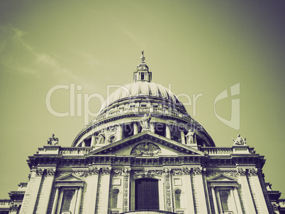 vintage sepia st paul cathedral, london