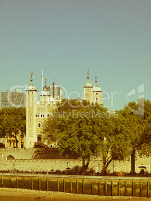 retro looking tower of london