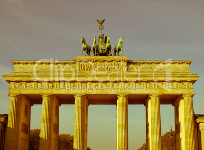 retro looking brandenburger tor, berlin