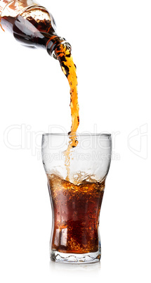 Bottle and glass of cola