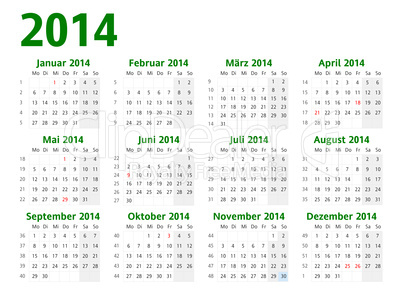 kalender 2014 quer
