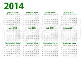 kalender 2014 quer