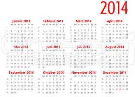 Kalender 2014 Quer rot