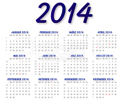 Kalender 2014 Quer blau