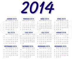 Kalender 2014 Quer blau