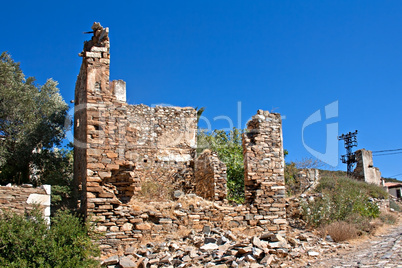 old abandoned greek/turkish village of doganbey, turkey
