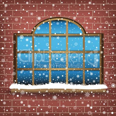 large window and snow