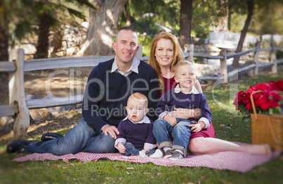 small young family holiday portrait