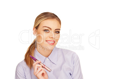 young woman smokin electic cigarette