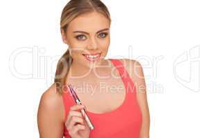 young woman smokin electic cigarette
