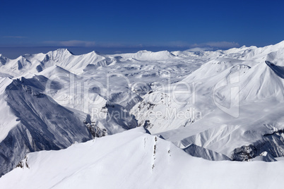 snowy plateau and off-piste slope