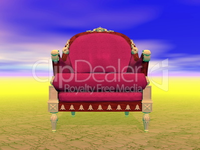 royal armchair in nature - 3d render