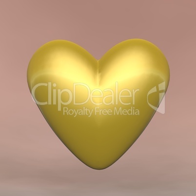 golden heart - 3d render