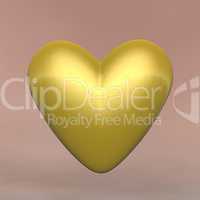 golden heart - 3d render