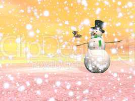 snowman under the snow - 3d render