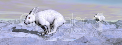 arctic hares - 3d render