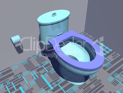 colorful toilet - 3d render