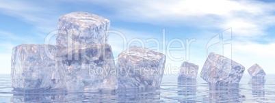 ice cubes - 3d render