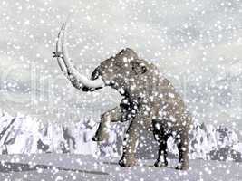 mammoth in winter - 3d render