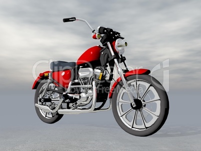 red motorbike - 3d render