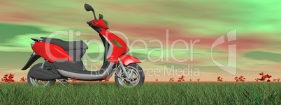 scooter in nature - 3d render