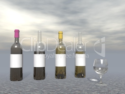 wine tasting - 3d render