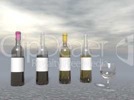 wine tasting - 3d render