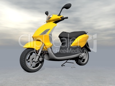yellow scooter - 3d render