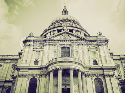vintage sepia st paul cathedral, london